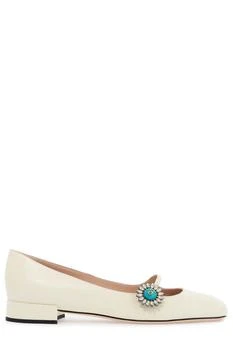 Valentino | Valentino Preshoes Embellished Square Toe Ballet Flats