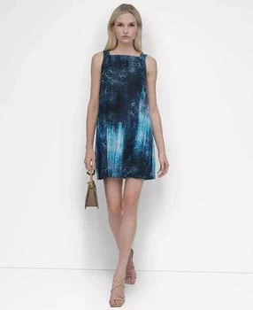 Women
s Printed Square-Neck Sleeveless Dress