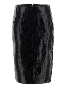 Versace | Versace Embossed Zipped Midi Skirt