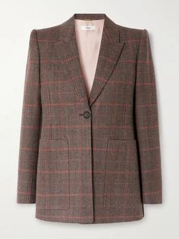 Chloé | Checked Wool Blazer - Dark brown