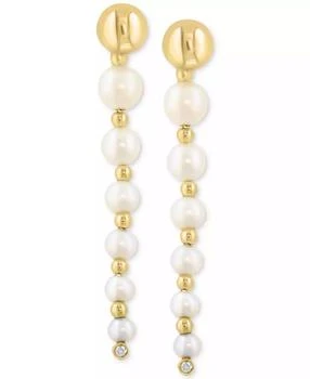 Effy | EFFY® Cultured Freshwater Pearl (2-1/2 - 5mm) & Diamond Accent Linear Drop Earrings in 14k Gold