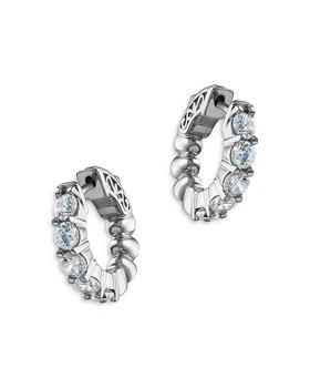 Bloomingdale's | Diamond Huggie Hoop Earrings in 14K White Gold, 1.50 tcw