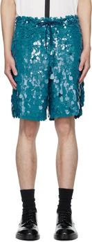 Dries Van Noten | Blue Embellished Shorts