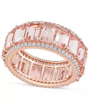 Macy's | Morganite (8-3/4 ct. t.w.) & Diamond (5/8 ct. t.w.) Eternity Band in 14k Rose Gold