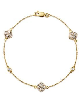 Bloomingdale's | Diamond Clover Station Bracelet in 14K Yellow Gold, 0.70 tcw