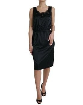 Dolce & Gabbana | Polyester Lace Trim Sheath Midi Women's Dress