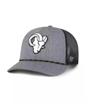 Men's Heather Charcoal Los Angeles Rams Carbon Rope Trucker Adjustable Hat