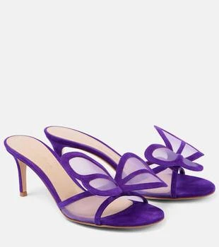 Gianvito Rossi | Butterfly 70 mesh and suede mules