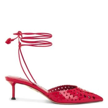 Aquazzura | Aquazzura Amourose 50 Leather Pumps, Brand Size 35 ( US Size 5 )