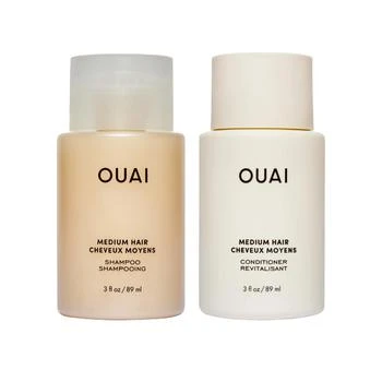 OUAI OUAI Fine Shampoo and Conditioner Set - Sulfate Free Shampoo and Conditioner for Women & Men - Made with Keratin, Marshmallow Root, Shea Butter & Avocado Oil - Free of Parabens & Phthalates (10 Fl Oz)
