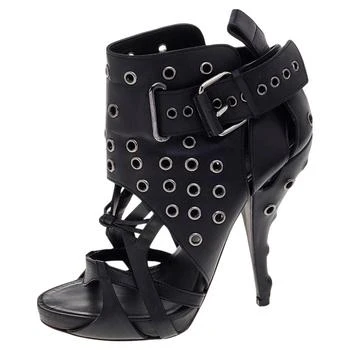 Givenchy | Givenchy Black Leather Studded Strappy Ankle Boots Size 38