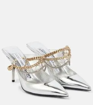 Jimmy Choo | x Jean Paul Gaultier embellished leather slingback pumps