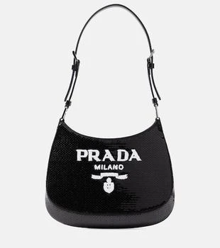 Prada | Cleo Small sequined shoulder bag