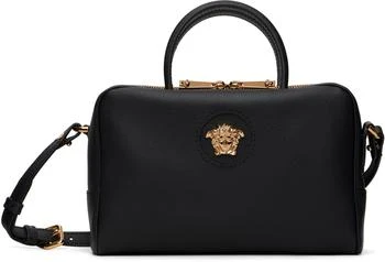 Versace | Black 'La Medusa' Leather Boston Bag