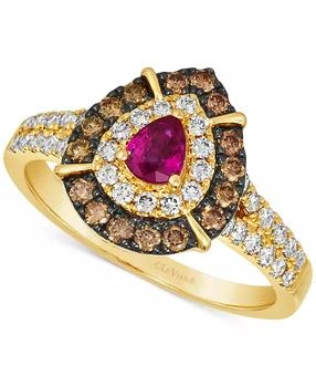Le Vian | Passion Ruby (1/4 ct. t.w.) 
Diamond (3/4 ct. t.w.) Halo Ring in 14k Gold