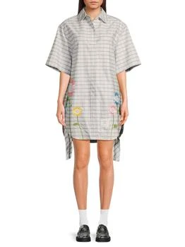 Thom Browne | Plaid Embroidered Mini Shirtdress