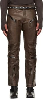 Rick Owens | Brown Concordians Headon Leather Pants