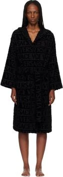 Versace | Black 'Versace Allover' Bathrobe
