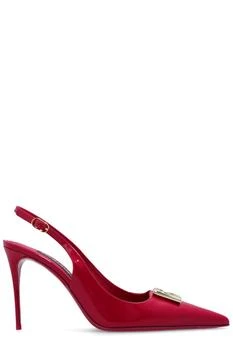 Dolce & Gabbana | Dolce & Gabbana Logo Plaque Pointed Toe Slingback Pumps