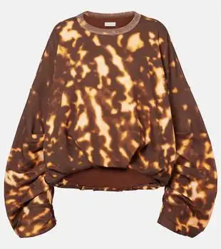 Dries Van Noten | Printed gathered cotton sweatshirt