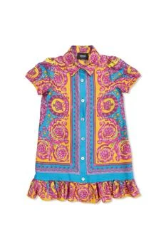 Versace | Versace Kids Baroque Printed Ruffled Dress