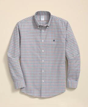 Brooks Brothers Stretch Non-Iron Oxford Button-Down Collar, Multi-Check Shirt