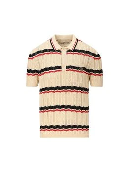 Valentino | Valentino Striped Knitted Polo Shirt