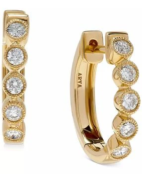 Macy
s | Diamond Bezel Hoop Earrings (3/8 ct. t.w) in 14K Gold