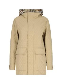 Burberry | Burberry Drawstring Waist Quilted Hooded Jacket