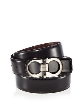 Salvatore Ferragamo Salvatore Men
s Double Gancini Buckle Reversible Leather Belt