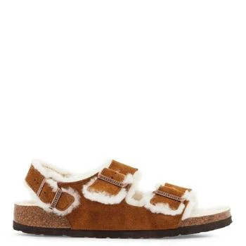Ladies Mink Milano Suede Shearling Sandals