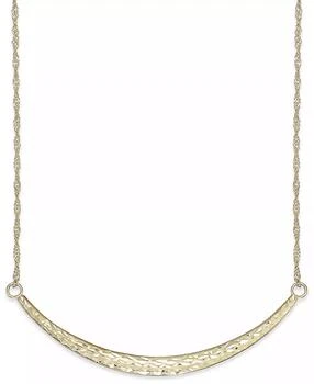 Macy's | Diamond-Cut Curved Bar Pendant Necklace in 14k Gold