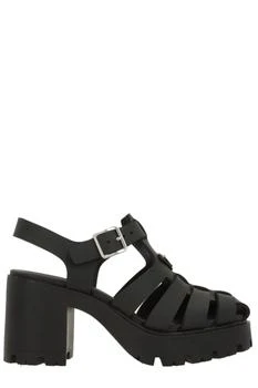 Prada | Prada Triangle-Logo Platform Block-Heeled Sandals