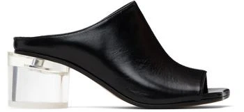 MM6 | Black Anatomic Heeled Mule Sandals