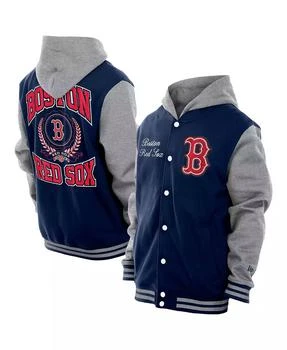 Men
s Navy Boston Red Sox Throwback Prep Full-Snap Hoodie Jacket