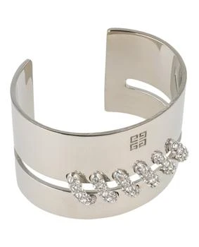 Stitch Cuff Bracelet In Metal With Crystals
