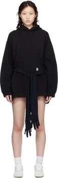 MM6 | Black Hooded Glove Sweatshirt Minidress