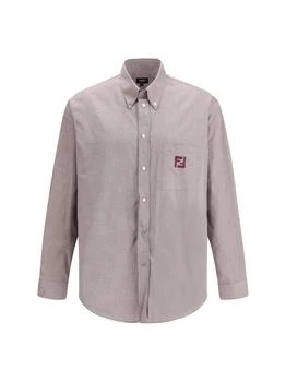 Fendi | Fendi Logo Embroidered Bown-Down Oxford Shirt