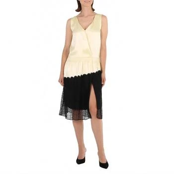 Burberry | Silk Satin & Lace Sleeveless Dress In Cream/black