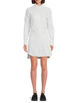 Thom Browne | ​​Thigh-Length Pleated Shirtdress