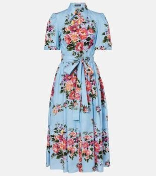 Dolce & Gabbana | Floral belted cotton poplin shirt dress