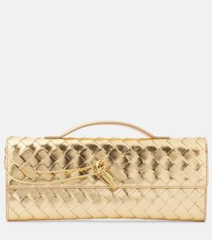 Bottega Veneta | Andiamo Intrecciato metallic leather clutch