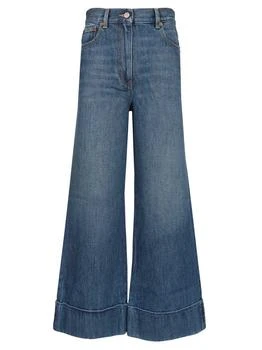 Valentino | Valentino	Logo Plaque Cropped Jeans