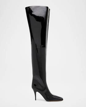 Stella McCartney | 95mm Square-Toe Patent Over-The-Knee Boots