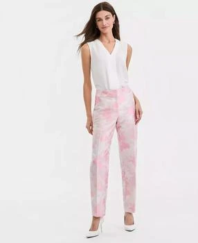 Women's Floral Jacquard High-Rise Slim Pants, Regular & Petite