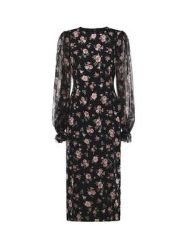 Dolce & Gabbana | Dolce & Gabbana Vintage Roses-Printed Charmeuse Dress