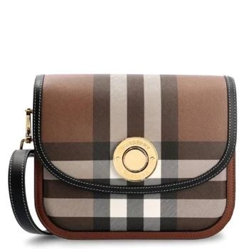 Burberry | Dark Birch Brown Check And Leather Medium Elizabeth Bag