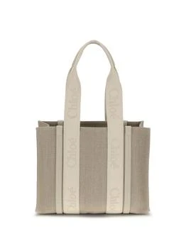 Chloé | Chloé Woody Logo Detailed Medium Tote Bag