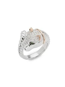 Effy | Two Tone 14K Goldplated Sterling Silver, 0.12 TCW Diamond
Tsavorite Panther Ring
