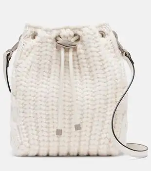 Jimmy Choo | Cinch Mini cable-knit bucket bag